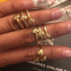 18k Real Gold Hearts rings